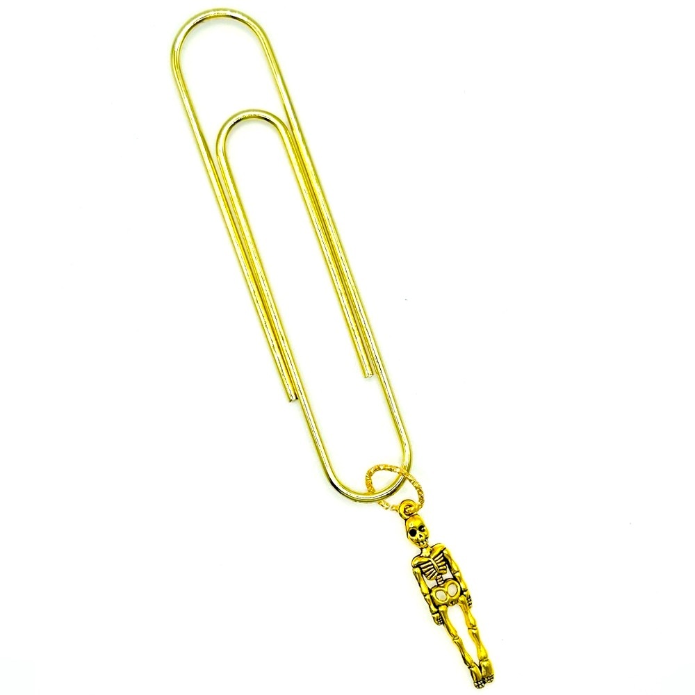 Halloween Skeleton charm jumbo size paperclip bookmark for agenda planner
